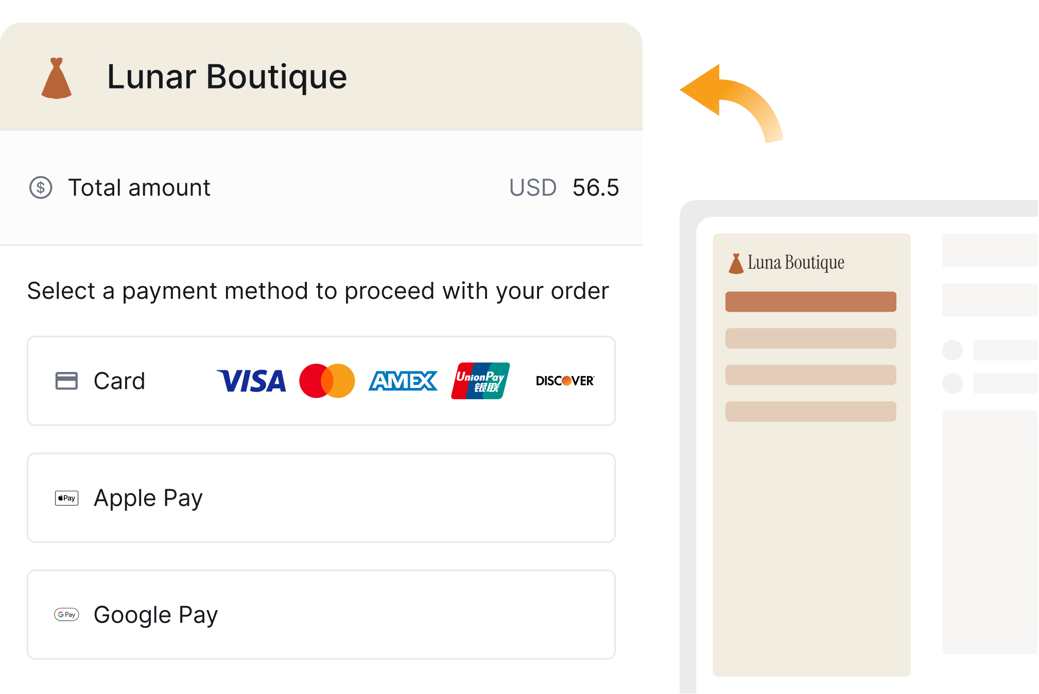 Customizable checkout, brand customization